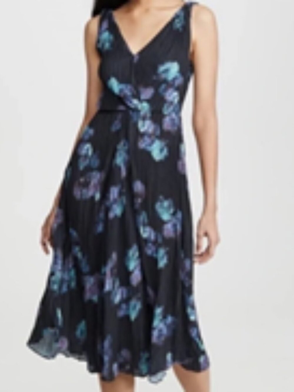 Vince Painted Floral Twist Dress